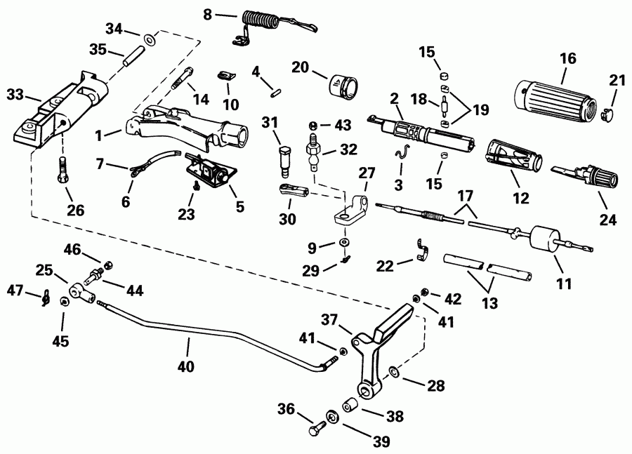 ��������� ��������� ������� BE30BASIA rope start, tiller, 15 in shaf  - ee������ & ������������� Handle - eering & Shift Handle