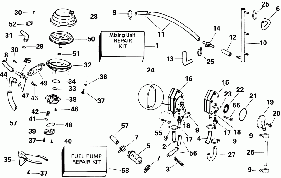 ��������� �������� ����� ������� BE35KSIE elec start, tiller, 15 in shaft  - el System / el System