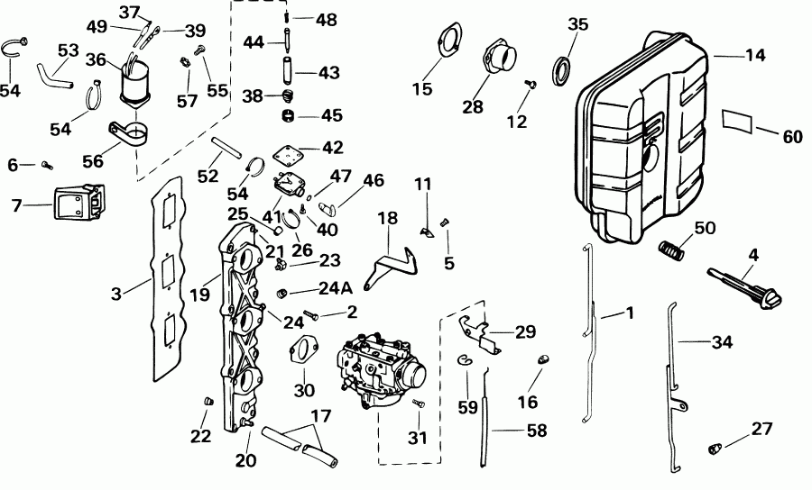  EVINRUDE BE35KSIE elec start, tiller, 15 in shaft  - take ��������� / take Manifold