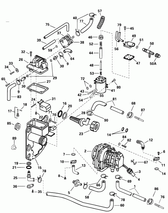 ��������� �������� ����� Evinrude E100WPXSIF commercial, elec start, 25 in  - el Bracket & Components - el ��������� & Components