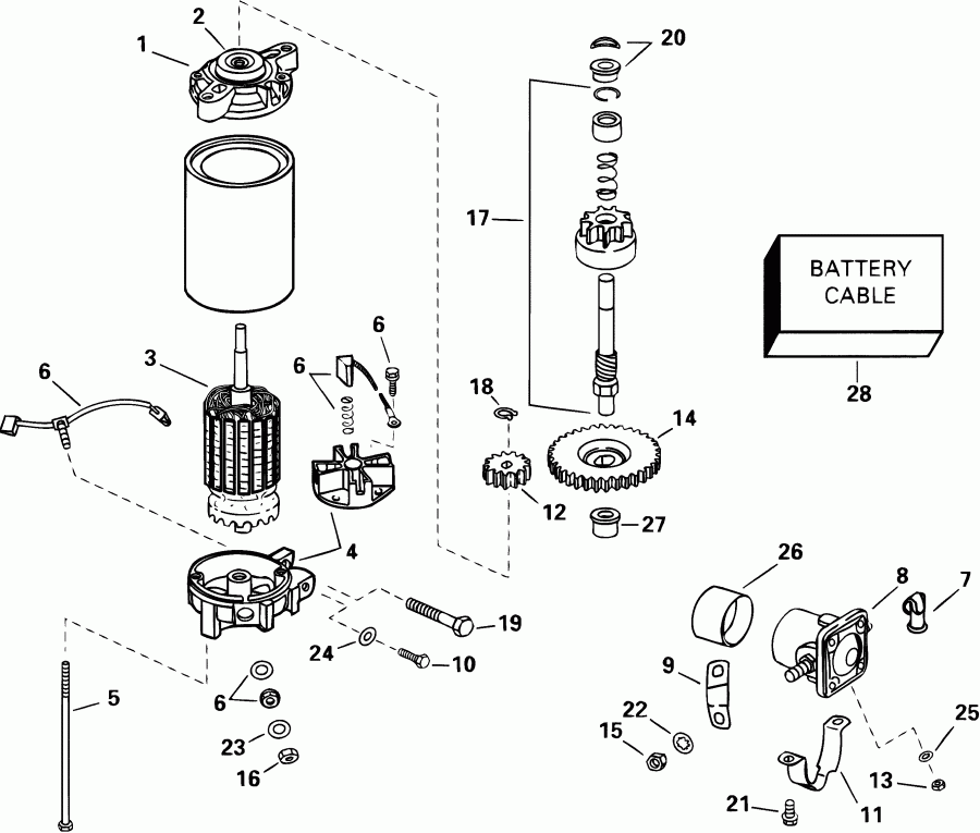 ����� Evinrude E105WPLSIF commercial, elec start, TNT,   - ectric Starter & Solenoid