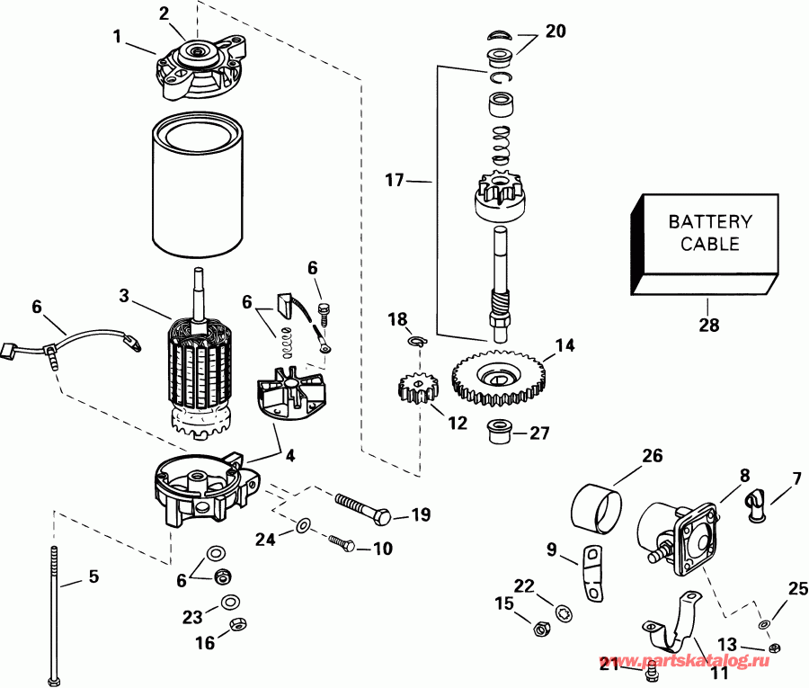 ��������� ��������� Evinrude E105WPXSIF commercial, elec start, TNT,   - ectric Starter & Solenoid / ectric ������� & Solenoid
