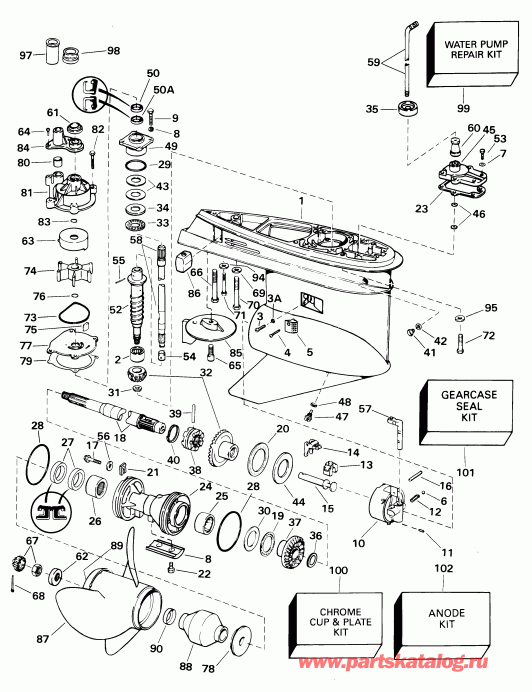 ��������� ��������� EVINRUDE E105WPXSIF commercial, elec start, TNT,   - arcase