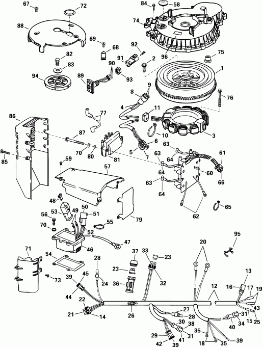 ��������� ����� EVINRUDE E105WPXSIF commercial, elec start, TNT,   - 105wp Models