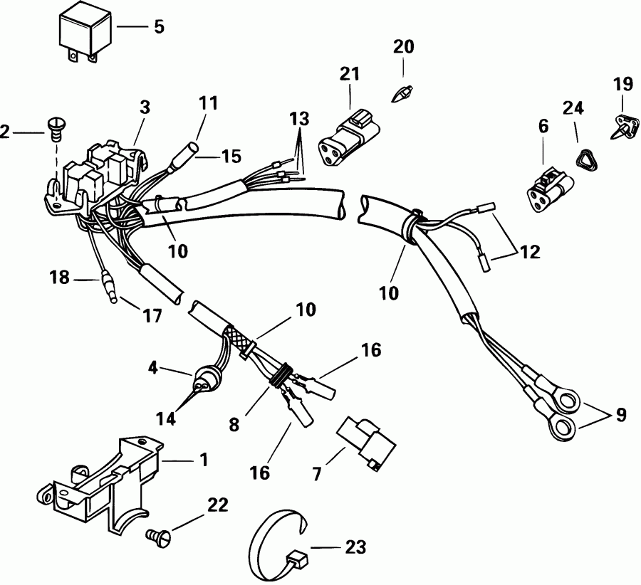 �������� ����� EVINRUDE E105WPXSIF commercial, elec start, TNT,   - wer Trim/tilt Electrical - wer Trim / tilt ���������