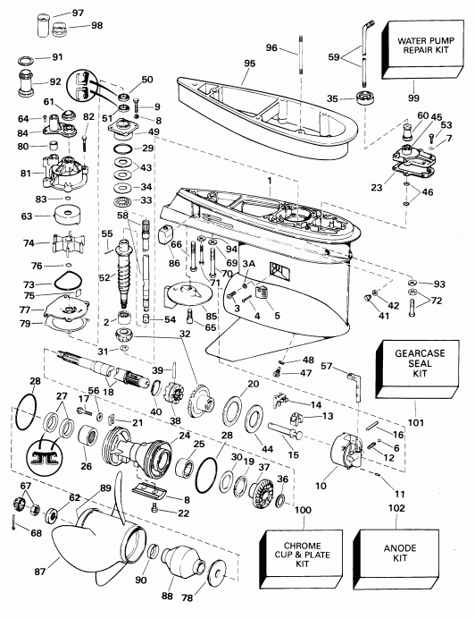 ��������� �������� ����� EVINRUDE E105WRYSIF commercial, rope start, 22.5   - arcase - arcase