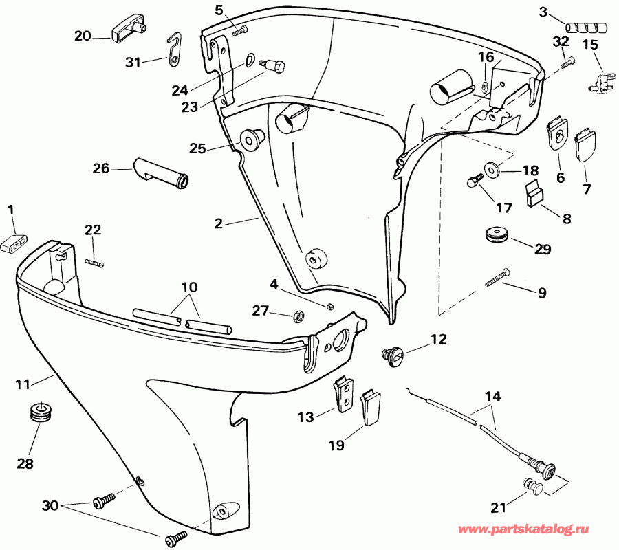 �������� ����� EVINRUDE E10EL4SID 4-stroke, elec start, remote,   - wer Engine Cover