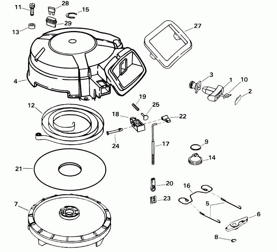 �������� ��������� ����� ������� E10R4SID 4-stroke, rope start, tiller, 1  - wind �������