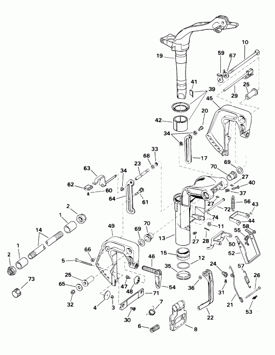 ��������� ��������� EVINRUDE E10RL4SID 4-stroke, rope start, tiller,   - dsection / dsection