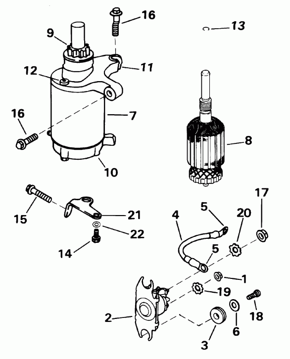  EVINRUDE E10RL4SID 4-stroke, rope start, tiller,   - arter Motor & Solenoid