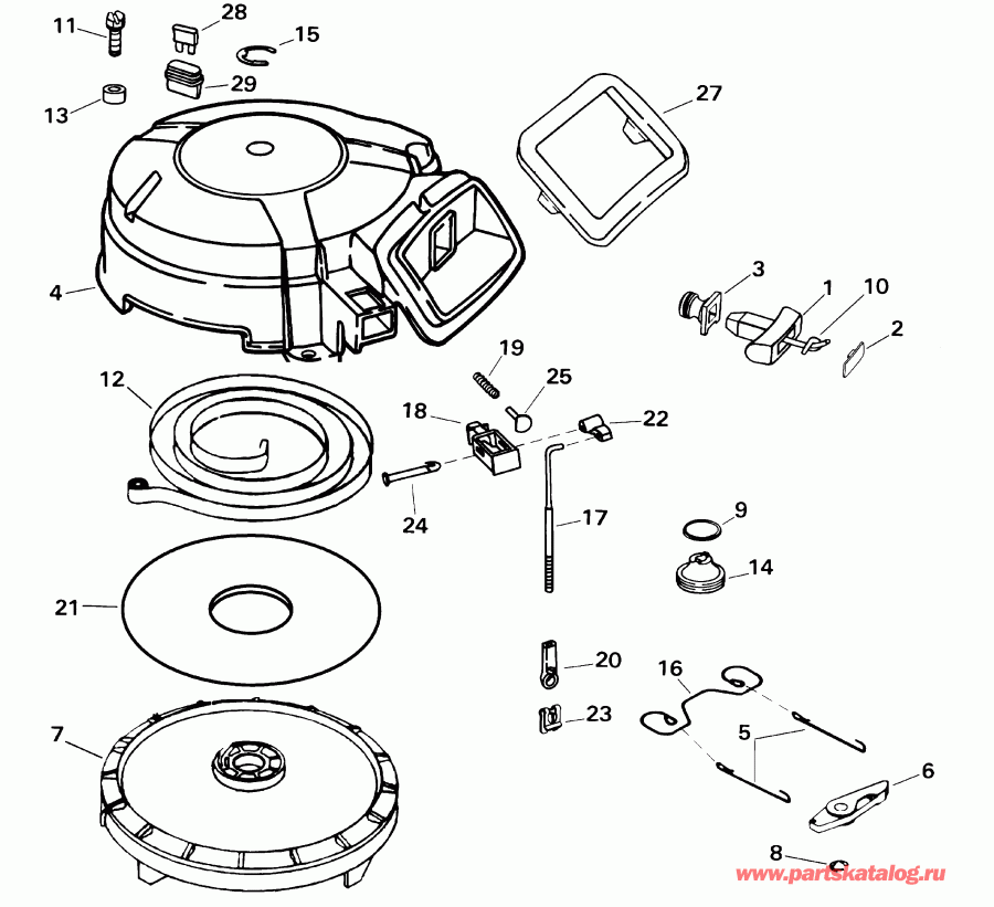 ����� Evinrude E10RVL4SIC 4-stroke, rope start, tiller,  - wind ������� / wind Starter