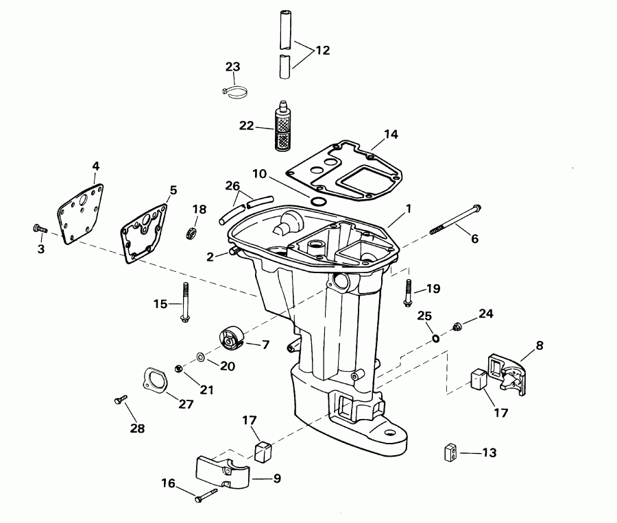 �������� ��������� ����� ������� E10TVX4SIC 4-stroke, elec start, tiller,  - haust Housing / haust ������