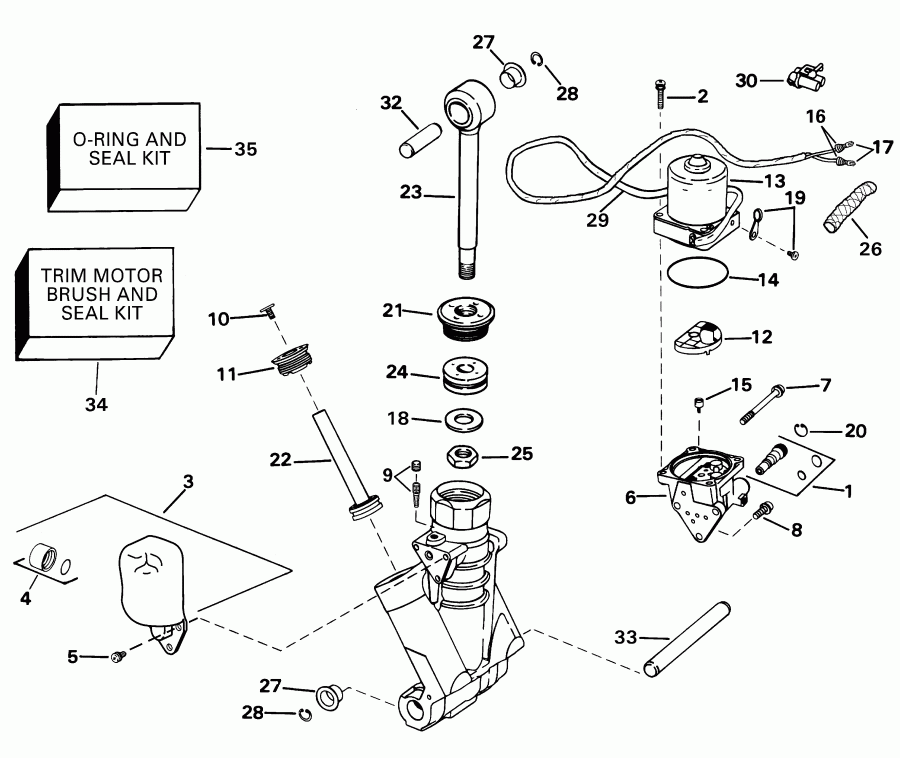 ��������� ����� ������� E115FPXSIF FFI, elec start, TNT, 25 in s  - wer Trim / tilt Hydraulic Assembly