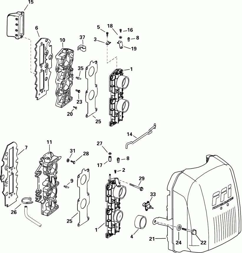 ��������� ����� EVINRUDE E115FSLSIF FFI, elec start, TNT, 20 in s  - take Manifold / take ���������