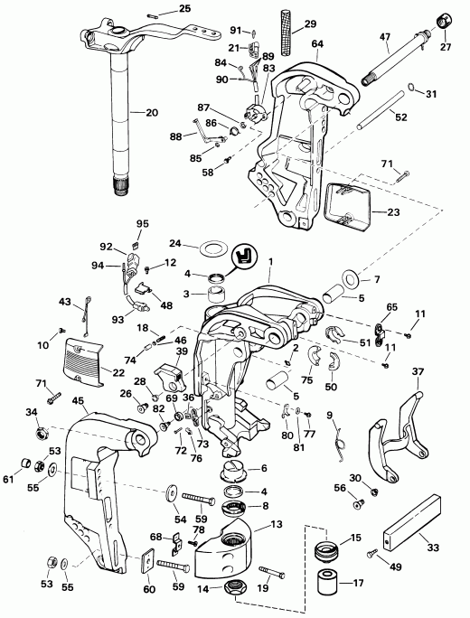 ��������� ��������� EVINRUDE E135FPLSIF FFI, elec start, TNT, 20 in s  - dsection