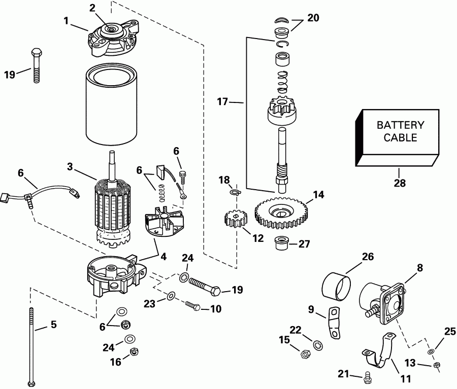 ��������� ����� Evinrude E150WPLSIF commercial, elec start, TNT,   - ectric Starter & Solenoid - ectric ������� & Solenoid