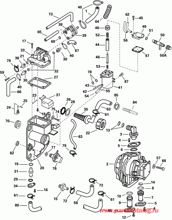 �������� ��������� ����� Evinrude E150WPLSIF commercial, elec start, TNT,   - el Bracket & Components
