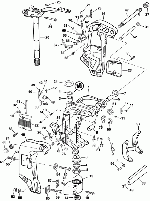 ��������� ��������� Evinrude E150WPLSIF commercial, elec start, TNT,   - dsection