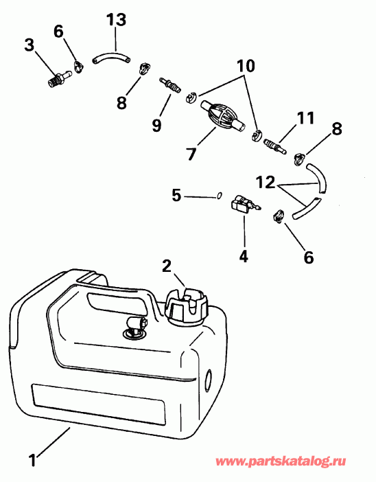 ��������� Evinrude E15R4SID 4-stroke, rope start, 15 in sha  - 3 Gallon / 3 ������