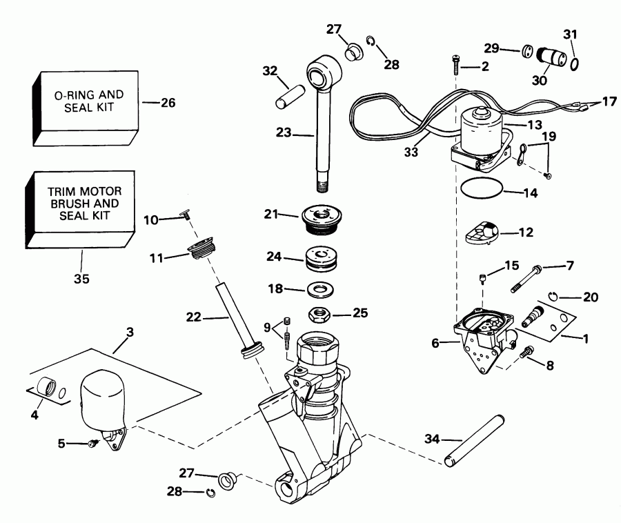 ��������� ����� ������� E200WPXSIF commercial, elec start, TNT,   - wer Trim/tilt Hydraulic Assembly / wer Trim / tilt Hydraulic Assembly