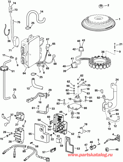 ��������� �������� ����� EVINRUDE E250FPZSIF FFI, elec start, TNT, 30 in s  - ectrical System