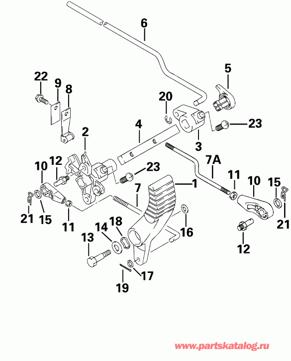 �������� ����� EVINRUDE E25TE4SIC 4-Stroke, Elec. Start, Tiller,  - ift Handle & Lever / ift Handle & �����