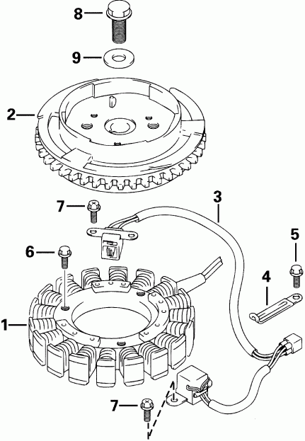 �������� ����� Evinrude E25TEL4SIC 4-Stroke, Elec. Start, Tiller  - ywheel - ywheel
