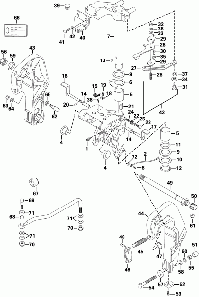�������� ����� ������� E30R4SIC 4-Stroke, Rope Start, Tiller, 1  - ern & Swivel Bracket