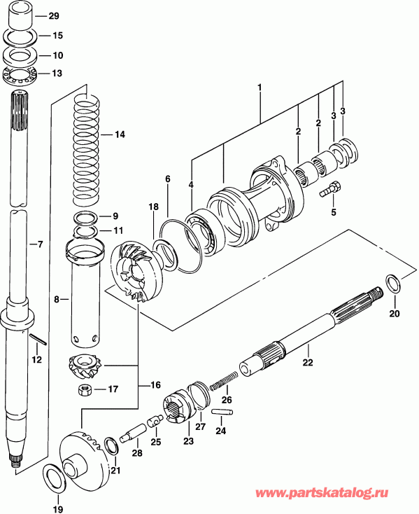 ����� Evinrude E40PL4SIR 4-Stroke, Elec Start, TNT, 20   - ive��� & ��� �������� ����� - iveshaft & Propeller Shaft