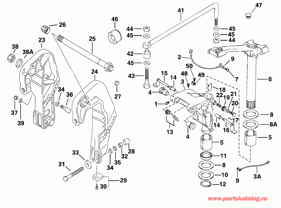 �������� ��������� ����� ������� E40PL4SIR 4-Stroke, Elec Start, TNT, 20   - ern & ���������� ��������� / ern & Swivel Bracket