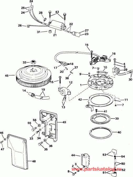 �������� ����� Evinrude E40WRSIR commercial, rope start, 15 in s  - nition System