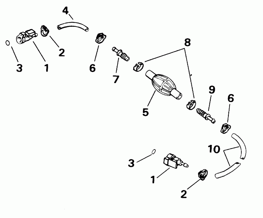 ��������� �������� ����� Evinrude E40WRYSIR commercial, rope start, 25 in   - 5 / 16 ���� I.d. - 5/16 In. I.d.