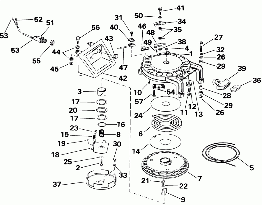��������� ��������� ������� E55WRLSIR commercial, rope start, 20 in   - wind Starter / wind �������