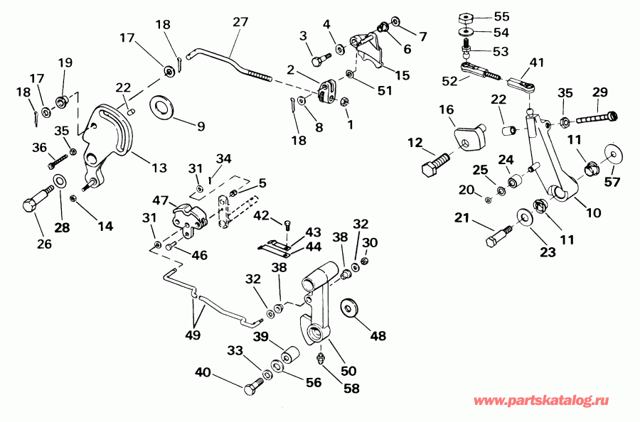 �������� ����� ������� E55WRLSIR commercial, rope start, 20 in   - ift Throttle Linkage