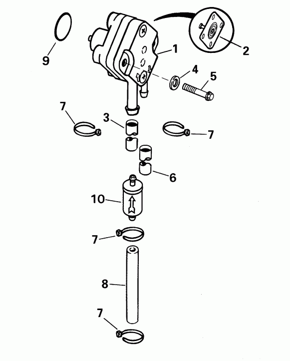  Evinrude E5R4SIE 4-stroke, rope start, tiller, 15  - el Pump / el �����