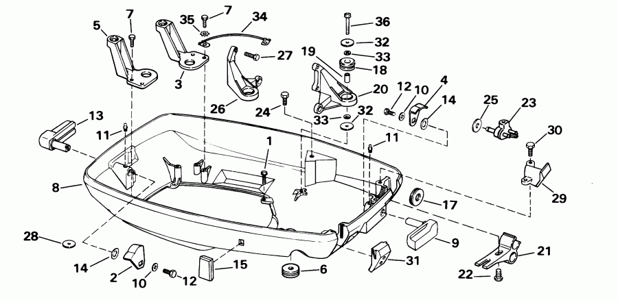 �������� ����� EVINRUDE E65WELSIR Commercial, elec start, 20 in   - wer ������ ��������� (�����) / wer Engine Cover