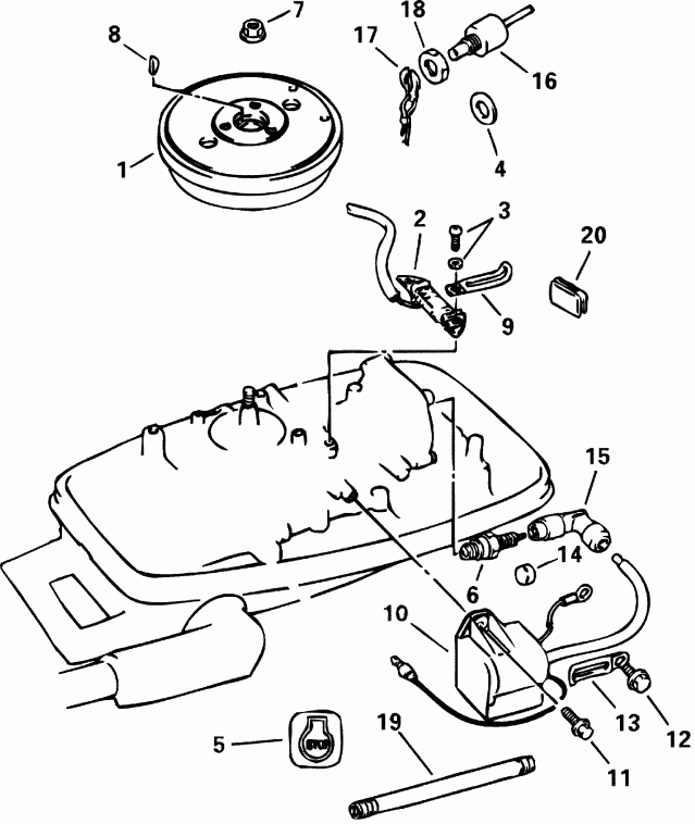  Evinrude E65WRYSIR commercial, rope start, 22.5 i  - wer Engine Cover / wer ������ ��������� (�����)