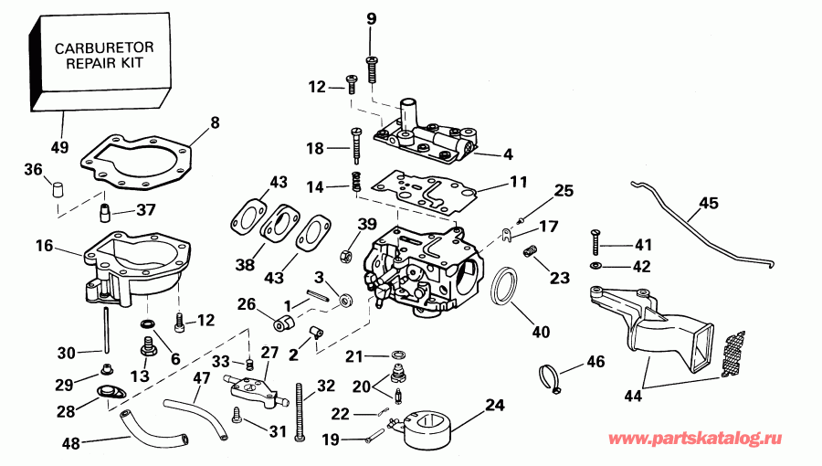  ������� E6RL4SIE 4-stroke, rope start, tiller, 2  - rburetor - rburetor