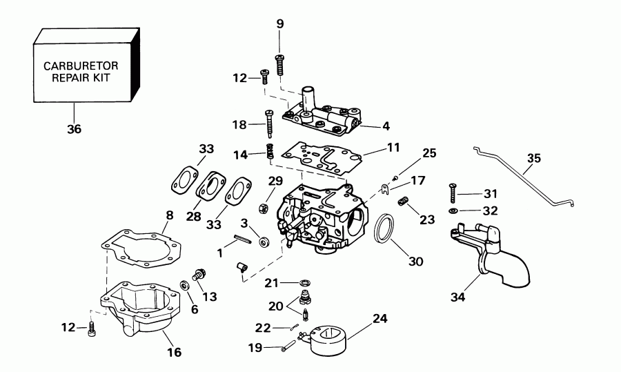��������� ��������� ������� E8R4SIE 4-stroke, rope start, tiller, 15  - rburetor / rburetor