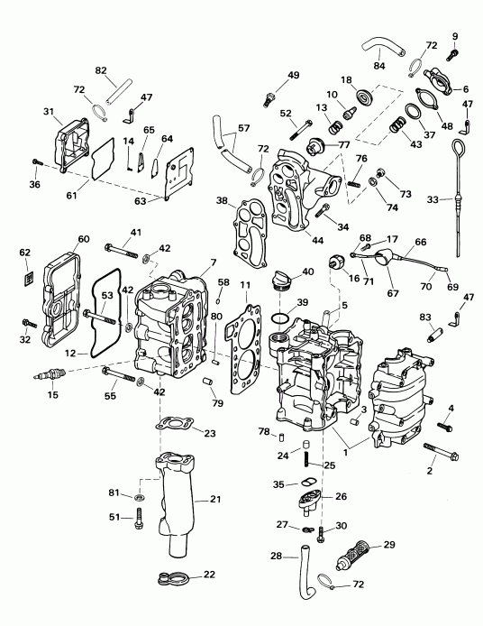  EVINRUDE E8R4SIE 4-stroke, rope start, tiller, 15  - linder Head & Crankshaft / linder Head & ��������