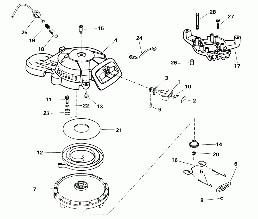 ��������� EVINRUDE E8RVL4SIC 4-stroke, rope start, tiller,   - wind Starter - wind �������
