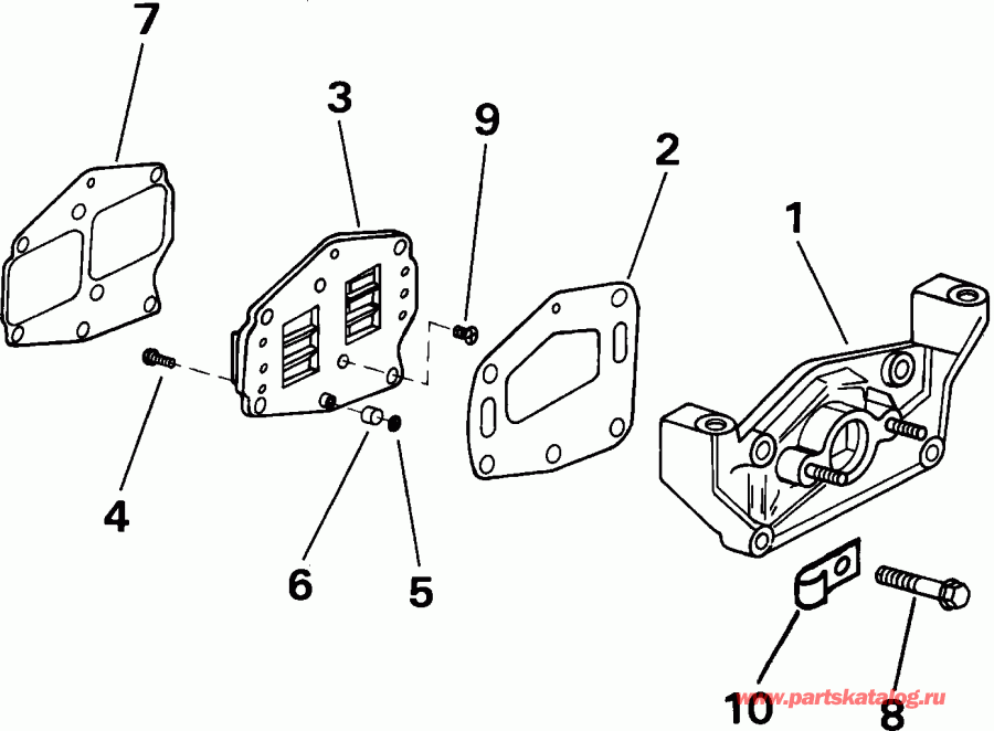��������� ��������� EVINRUDE E8WRLSIR Commercial, rope start, tiller,  - take Manifold - take ���������