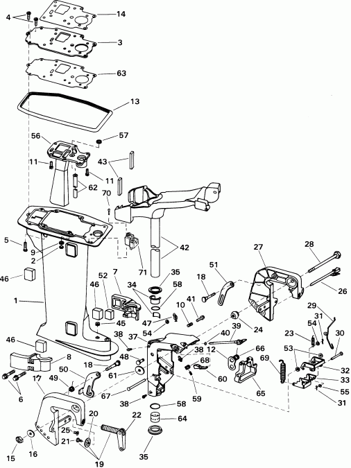 ��������� Evinrude E8WRLSIR Commercial, rope start, tiller,  - dsection - dsection