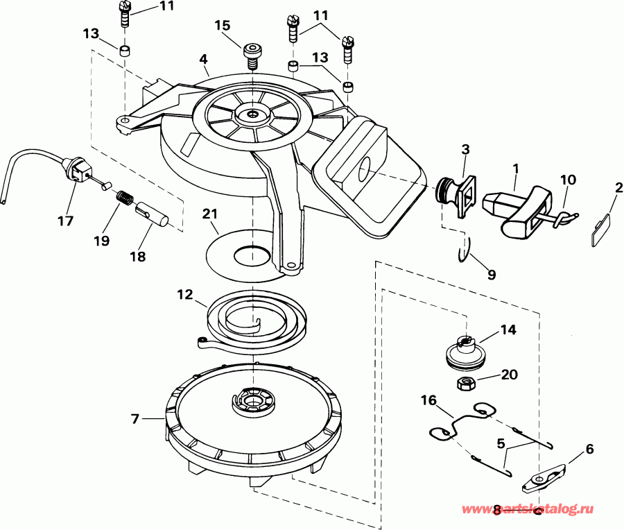 �������� ��������� ����� ������� E8WRLSIR Commercial, rope start, tiller,  - wind ������� / wind Starter