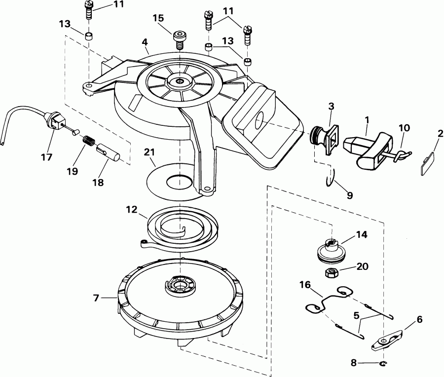 ��������� ����� ������� E8WRSIR Commercial, rope start, tiller,   - wind Starter