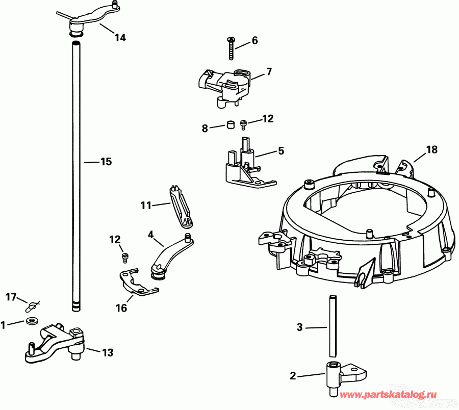 ����� Evinrude E90FVLSIF FFI, elec start, TNT, 20 in sh  - rottle Linkage