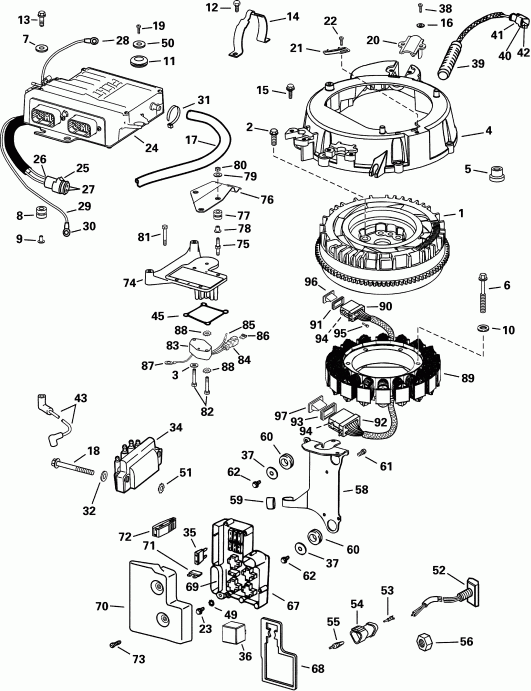 ����� Evinrude RE115FLSIF FFI, elec start, TNT, 20 in s  - ectrical System - ectrical System
