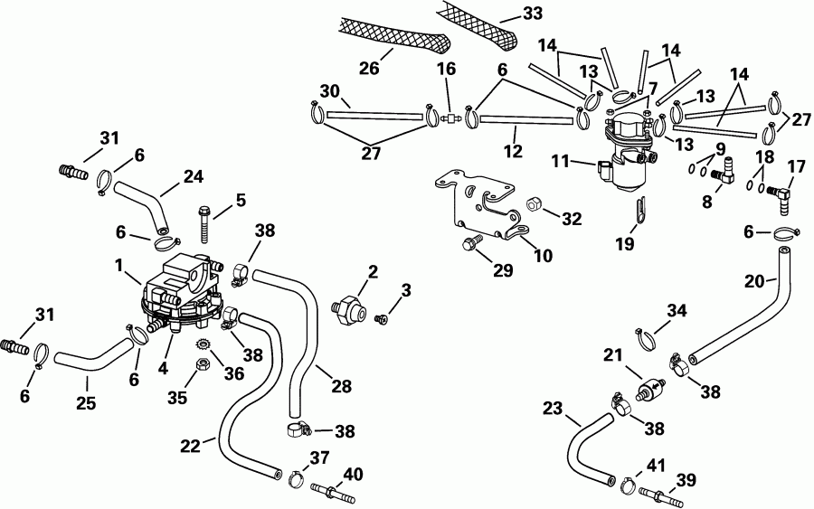 �������� ��������� ����� EVINRUDE RE150FCSIF FFI, elec start, TNT, 25 in s  - l Components - l Components