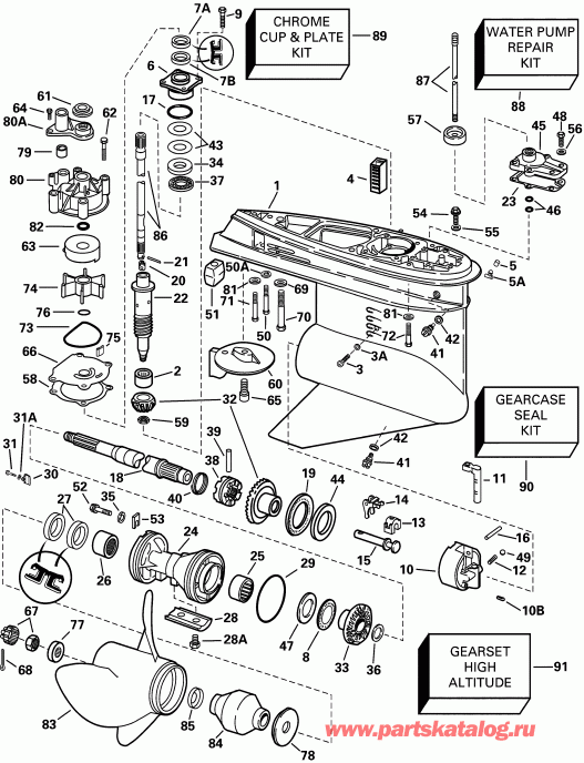 �������� ��������� ����� EVINRUDE RE175FSSIF FFI, elec start, TNT, 20 in s  - �������� Rotation - Fpl - Fl Models