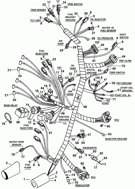��������� �������� ����� ������� RE175FXSIF FFI, elec start, TNT, 25 in s  - tor Cable Assembly - tor ������ Assembly